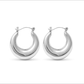 Silver Bella Polished Bold Hoop