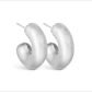 Silver CeCe Matte Puffy Hoop