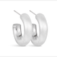Silver Olivia Matte Huggie Hoop