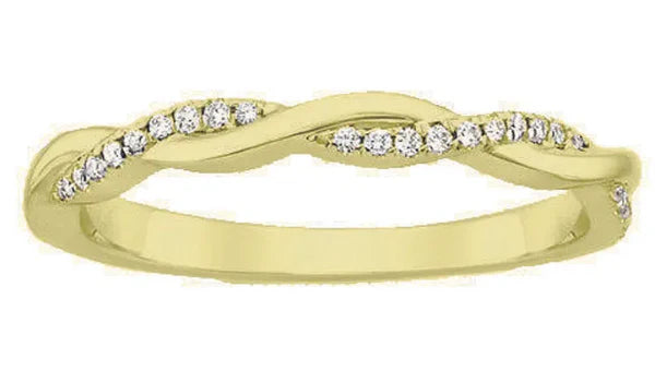 Gold Diamond Twisted Ring