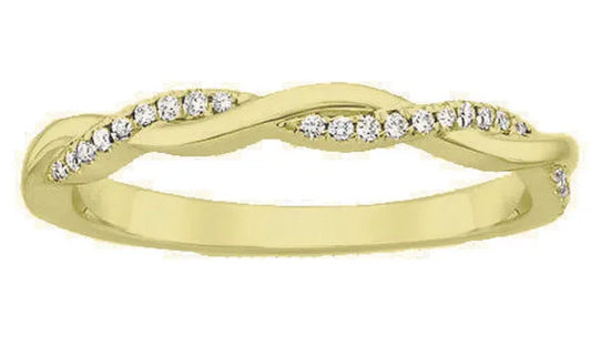 Gold Diamond Twisted Ring