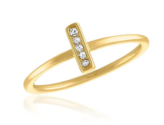 Diamond Gold Bar Ring