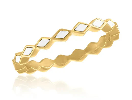White Stone Gold Ring