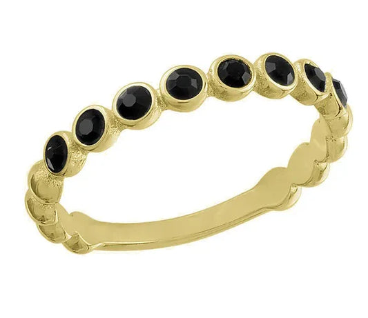 Black Stone Gold Ring