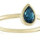 Blue Teardrop Gold Ring
