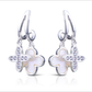 Silver Quatrefoil Double CZ/MOP