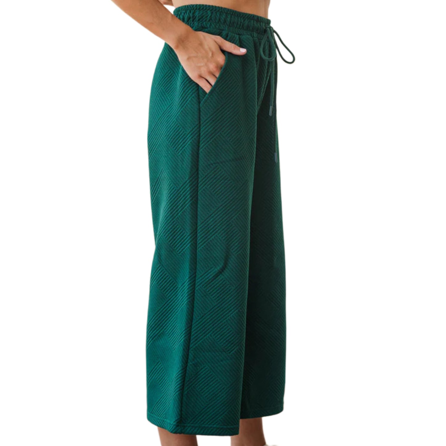 Hunter Green Textured Pants