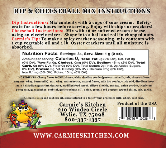 Jalapeno Cheddar Dip Mix - Carmie's Kitchen