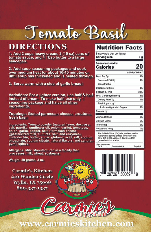 Tomato Basil Soup Mix - Carmie's Kitchen