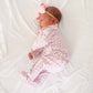 Rosey Gingham Peter Pan Collar Ruffle Zipper Footie