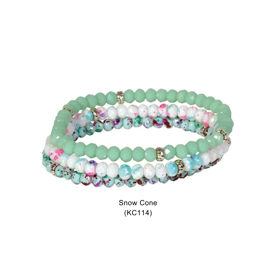 Kids Mini Crystal Stretch Bracelet Set - Snow Cone