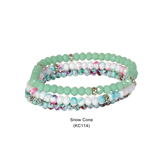 Kids Mini Crystal Stretch Bracelet Set - Snow Cone