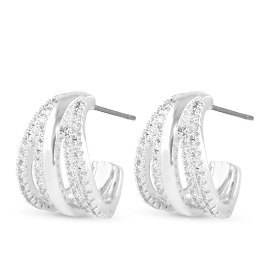 Multi Row Hoop Earring - Silver