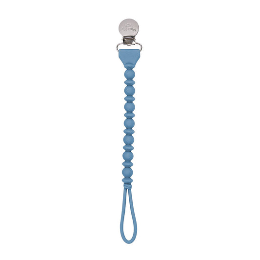 Sweetie Strap Silicone One-Piece Pacifier Clips: Blue Beaded