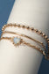 BAR HEART BALL CHAIN MULTI LAYERED BRACELET | GOLD