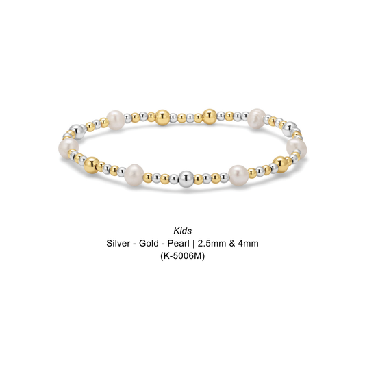 Kids Silver - Gold - Pearl | 2.5mm & 4mm
