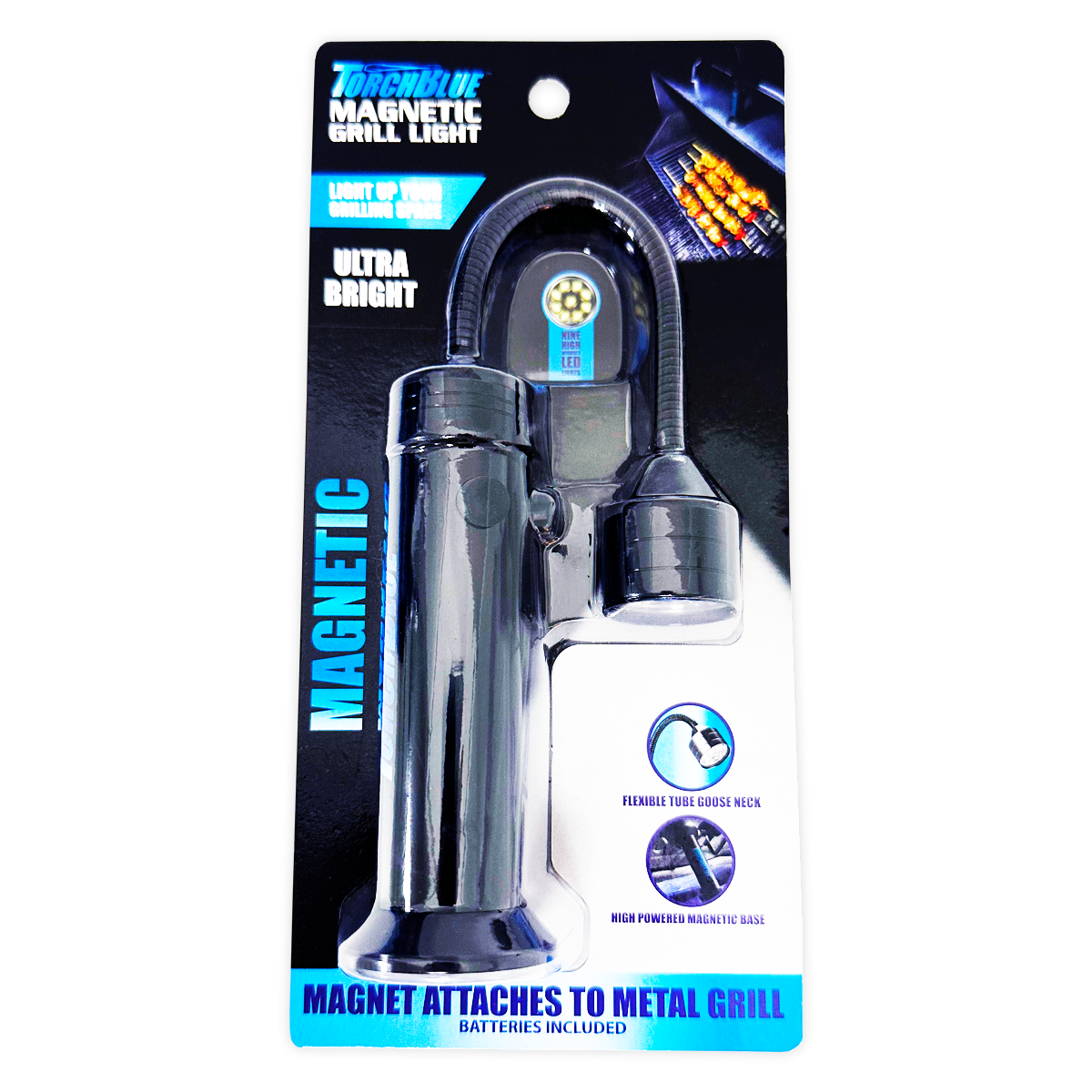 MATTE BLACK MAGNETIC GRILL FLASHLIGHT