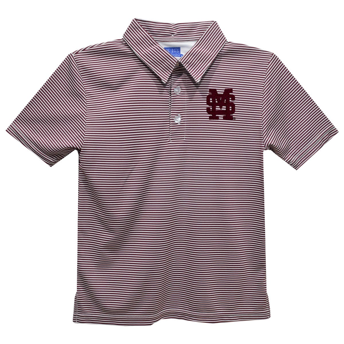 YOUTH - Mississippi State Bulldogs Embroidered Stripes Polo Shirt
