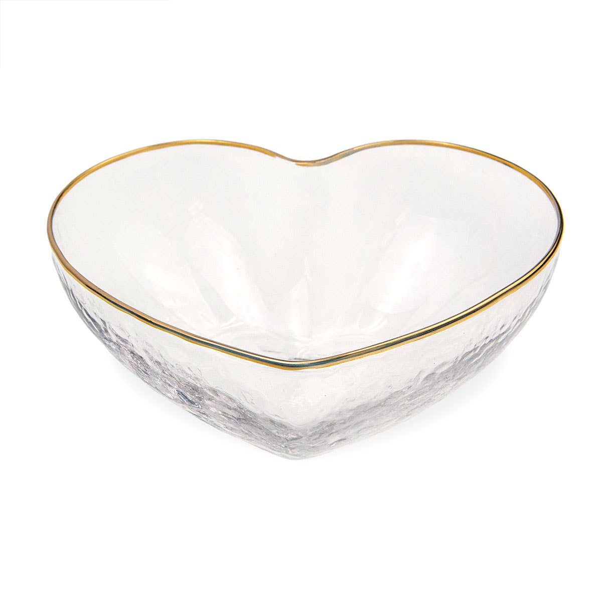 Heart Glass Bowl - Clear + Gold