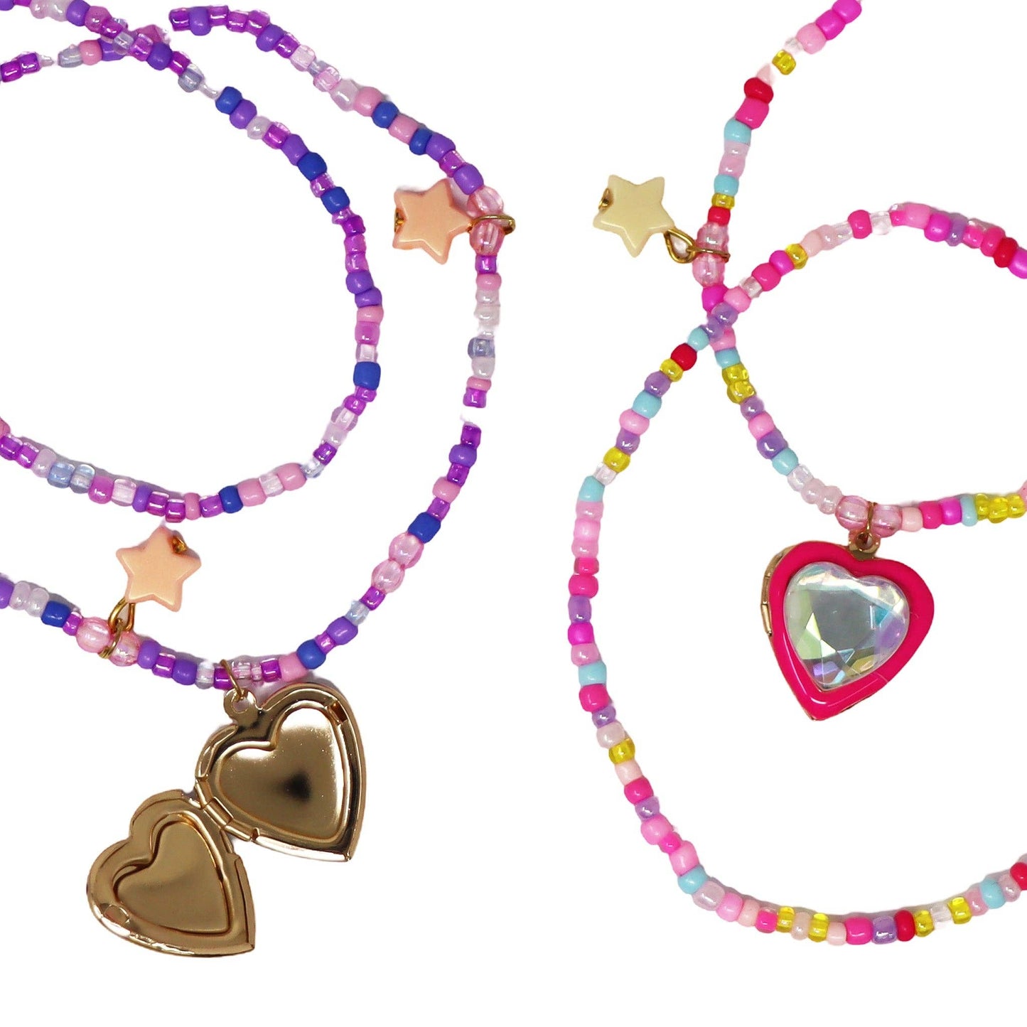 BFF Sparkle Heart Bestie Necklace Set