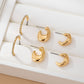 Tapered Rhinestone Huggie Hoop Trio Earring