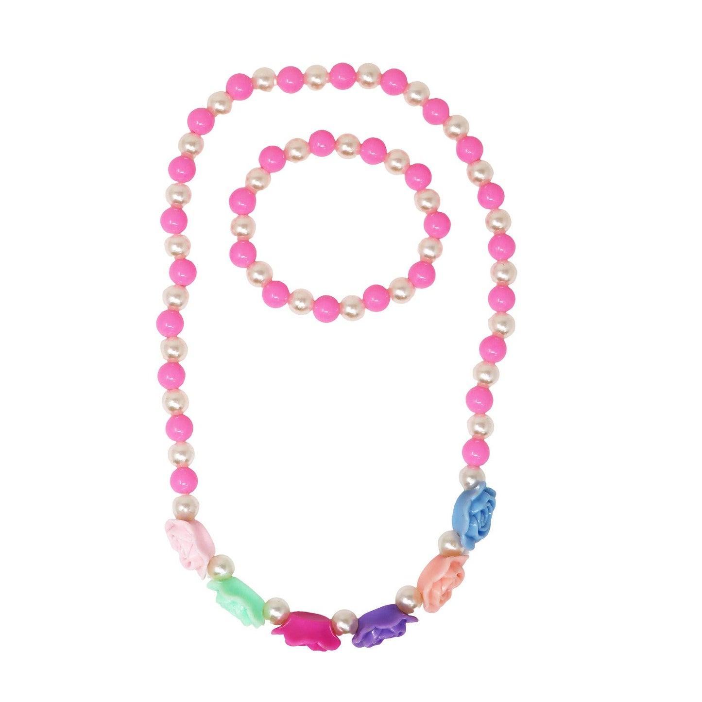 Rosy Candy Necklace & Bracelet Set