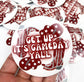Get Up - Maroon/Grey - Game Day Button