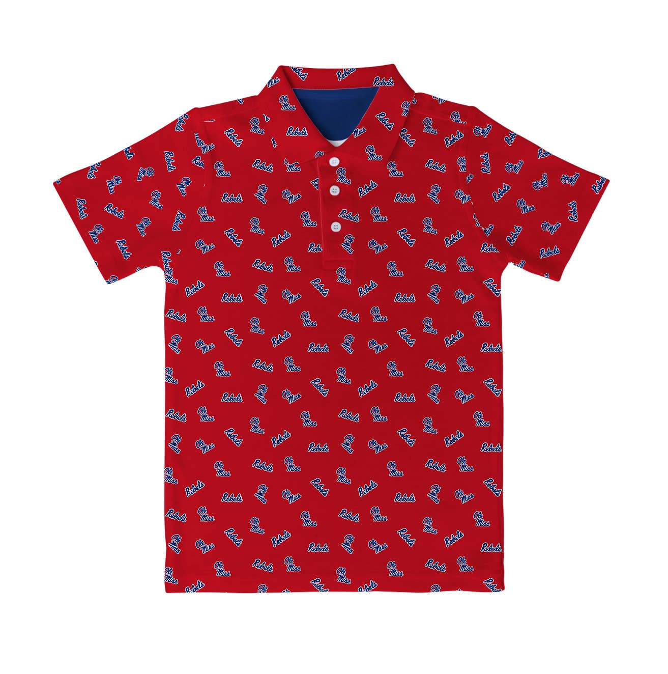 YOUTH - Ole Miss Rebels Repeat Logo Short Sleeve Polo Shirt