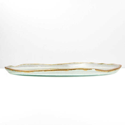 Fontaine Serving Platter - Clear + Gold