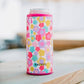 Groovy Flowers Tall Can Cooler: Light Pink
