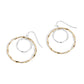 Wavy Double Hoop - Mixed Metal Earrings: Mixed
