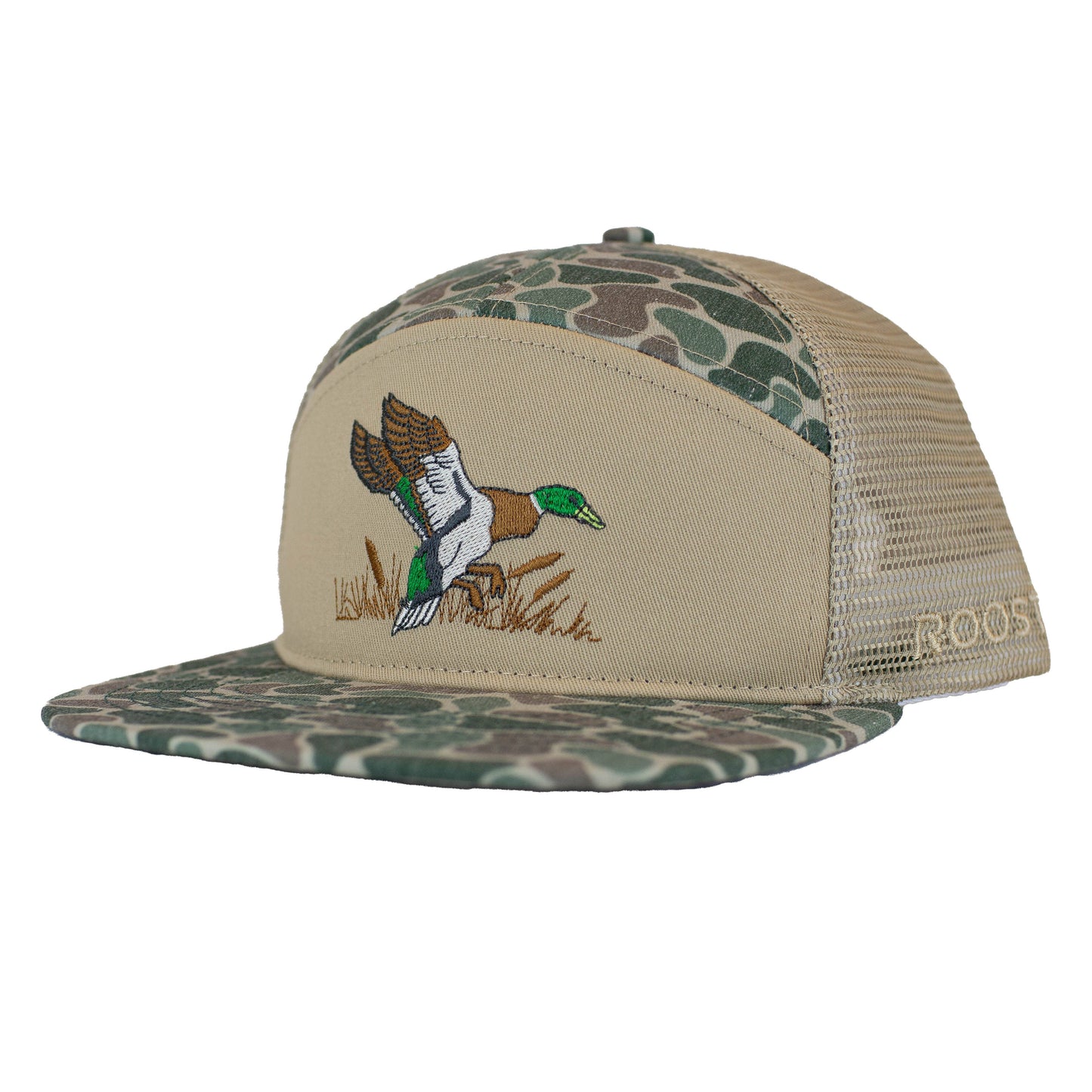 Roost 7 Panel 3D Puff Full Color Duck Logo Hat