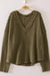 Olive Open Weave V-Neck Top