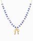 Blue Bead Bow Pendant Necklace