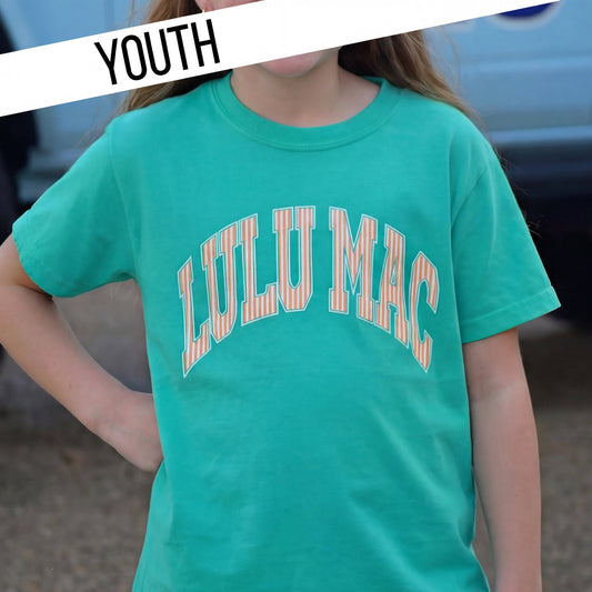 Youth Lulu Mac Island Green + Stripe Tee