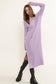 Lilac Ribbed Long Sleeve Midi Dress