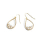 Scattered Stone Teardrop Earrings - Gold: Gold