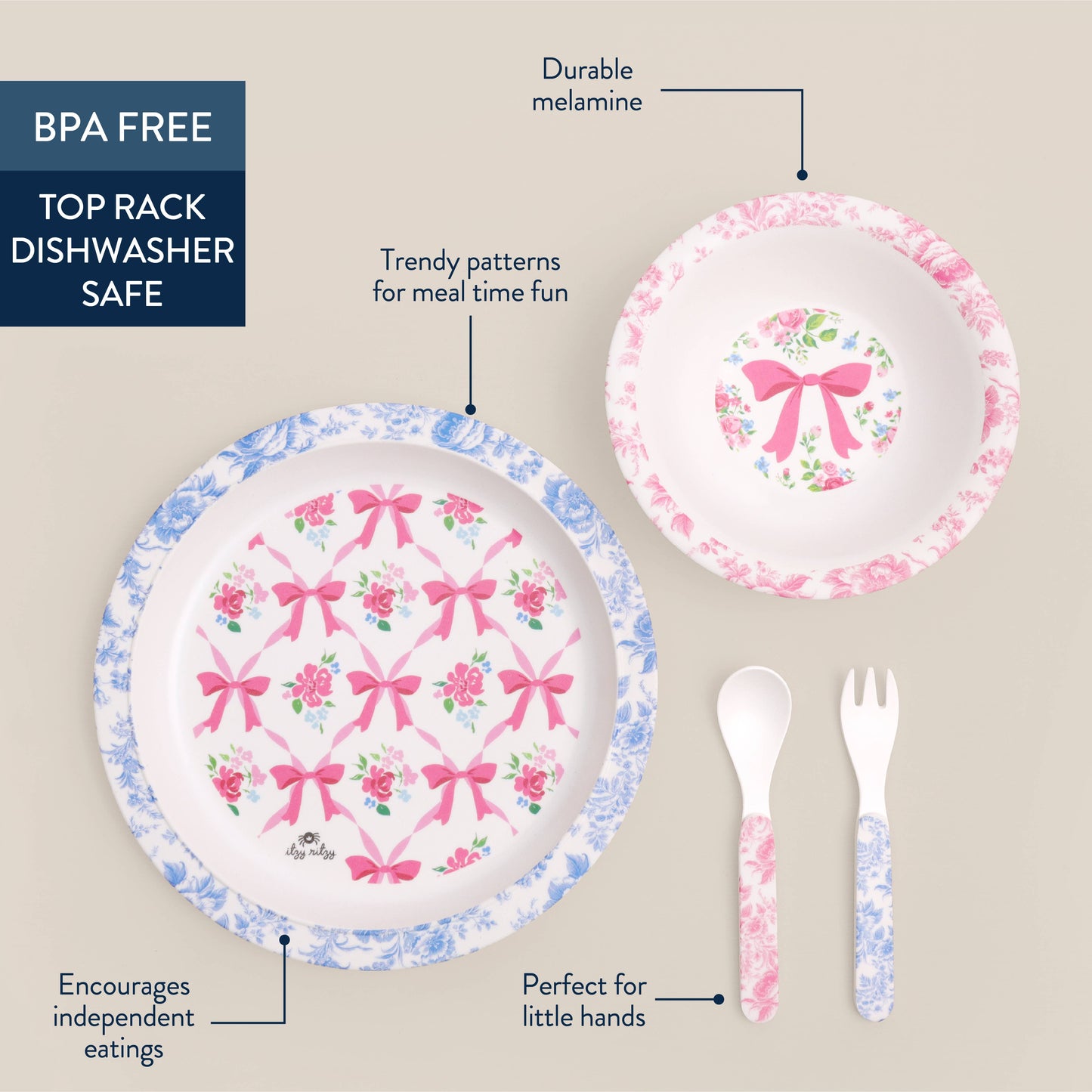 *NEW* Itzy Bistro™ - 4 piece dining set: Ribbons & Roses
