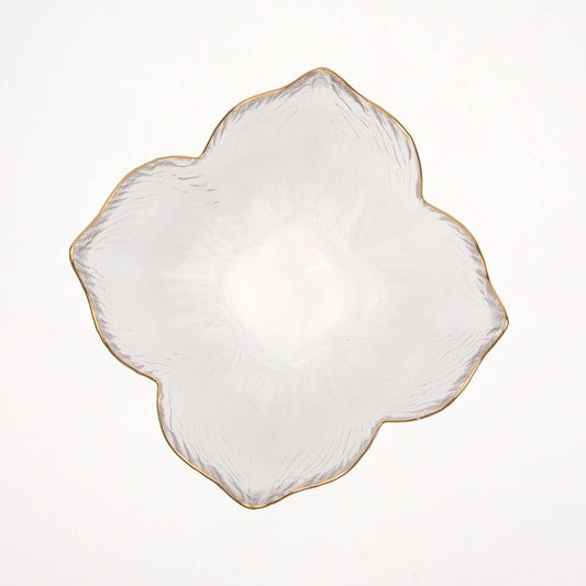 Magnolia Glass Bowl - Clear + Gold