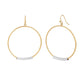 Gold Hoop with Metal Bar Earrings