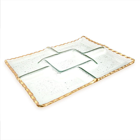 Bonaparte Chip and Dip Serving Tray - Clear + Gold