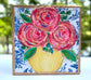 Chinoiserie Floral block |  botanicals blue white bridal tea
