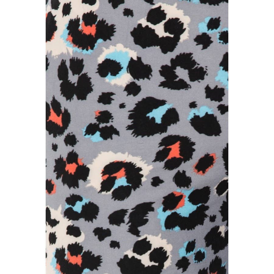 Multi Print Leopard Pajama Pants with Drawstring