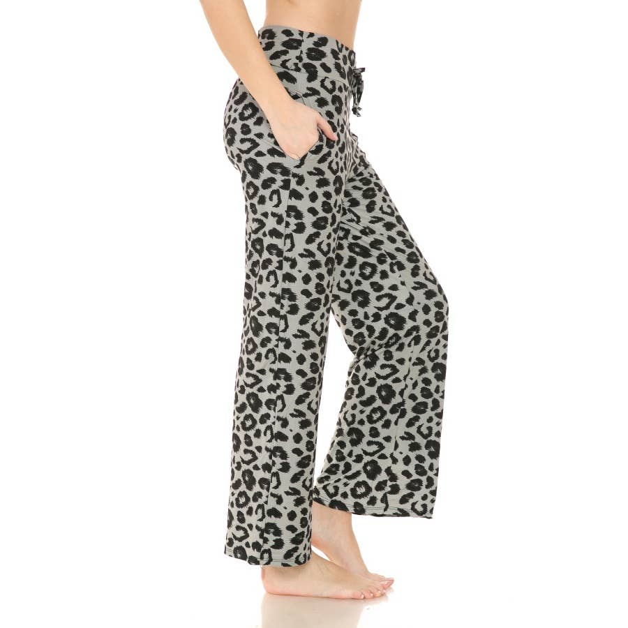 Black & Grey Leopard Print PJ Pants