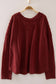 Burgundy Open Weave V-Neck Top