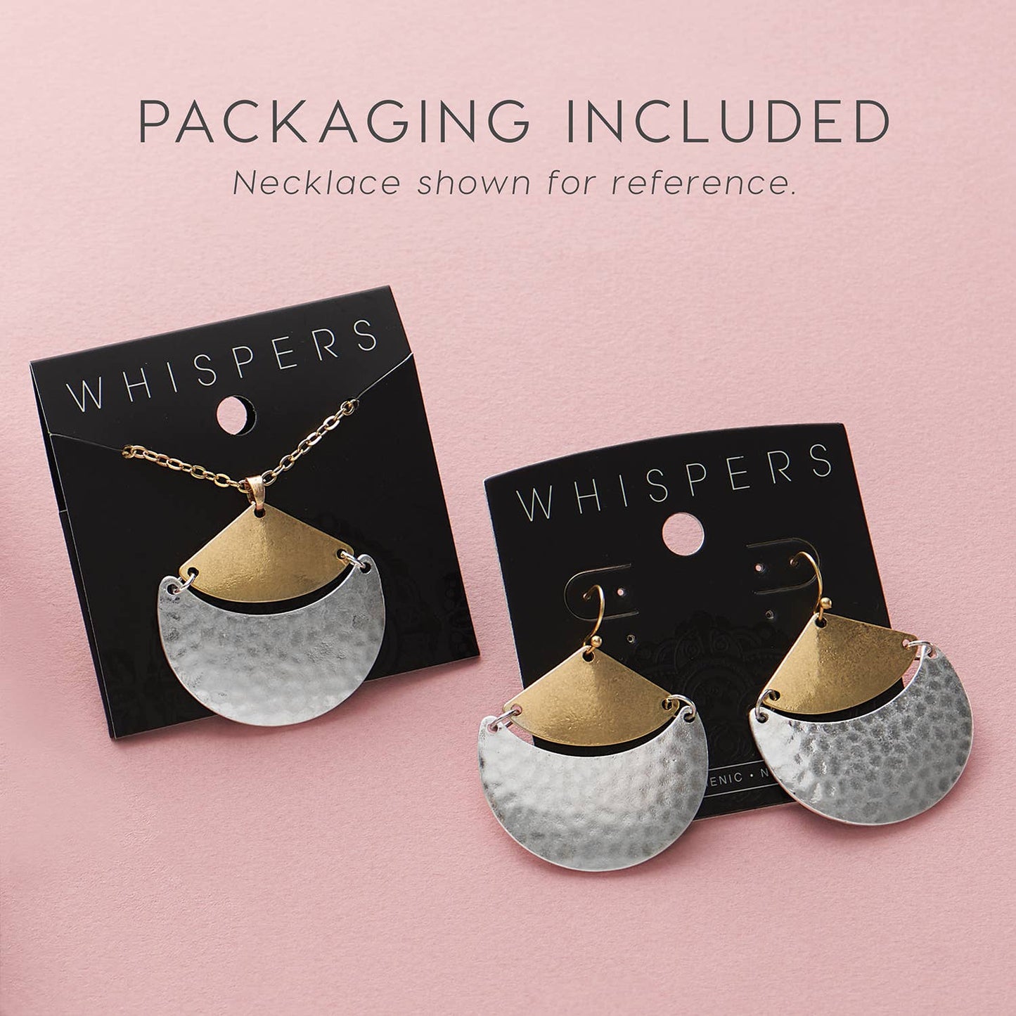 Mixed Metal Double Heart Necklace- Valentine's Day: Mixed