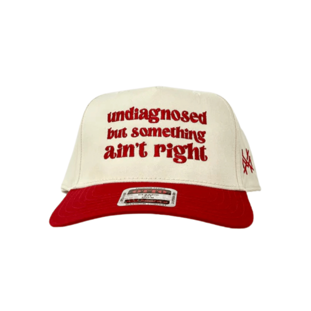 Undiagnosed But Something Ain't Right Trucker Hat: Retro Red/Natural