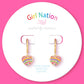 Crystal Rainbow Heart | Leverback Dangle Earrings