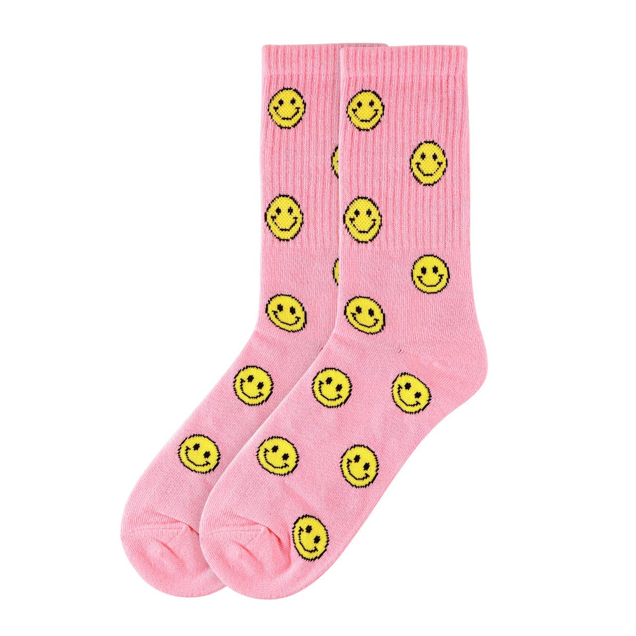 Women's Pink Smiley Face Novelty Socks
