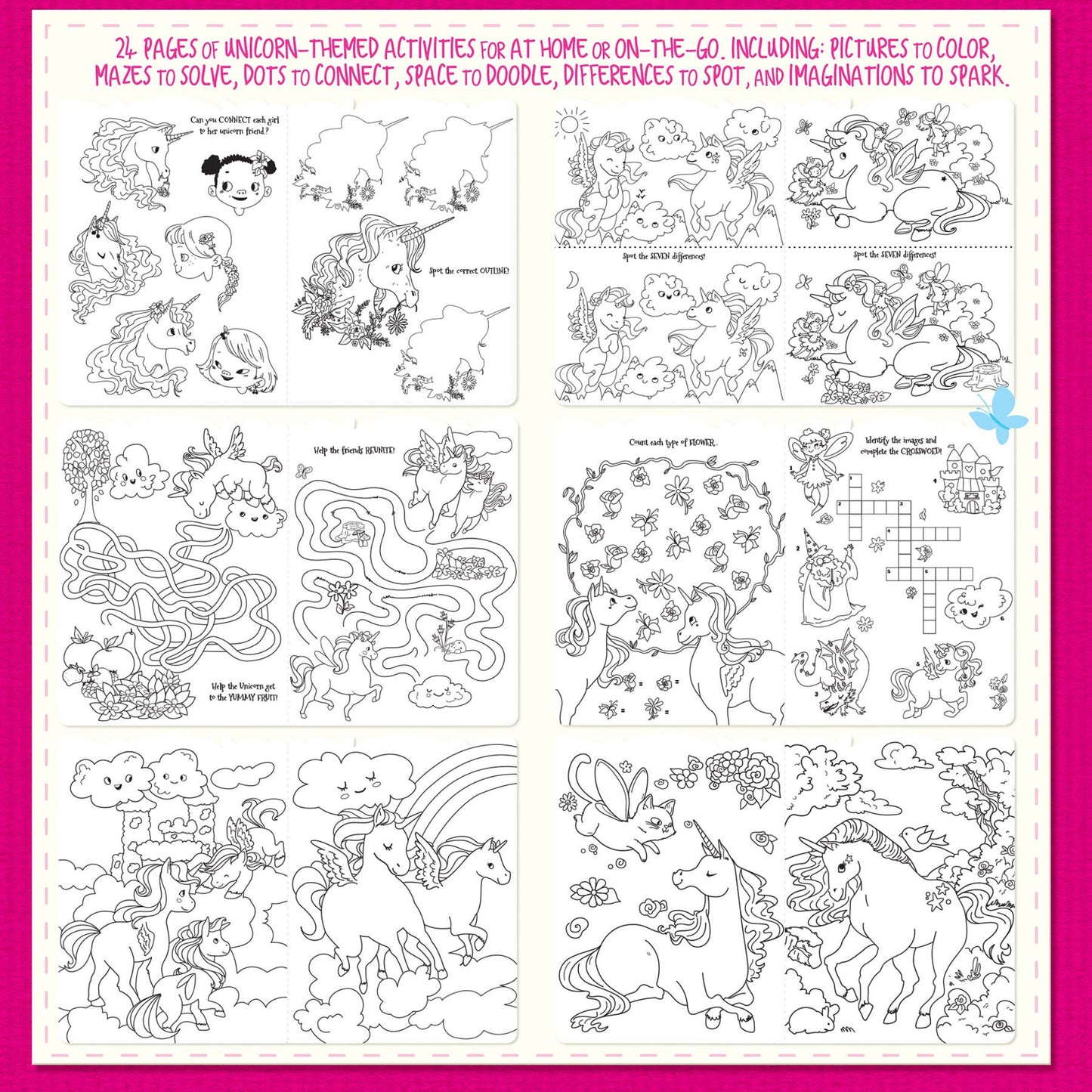 Unicorn Land Activity Book and Stackable Crayon Gift Pack